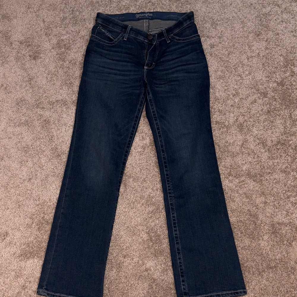 Wrangler willow ultimate riding Jean Deep Blue Boot Cut Jeans size 10